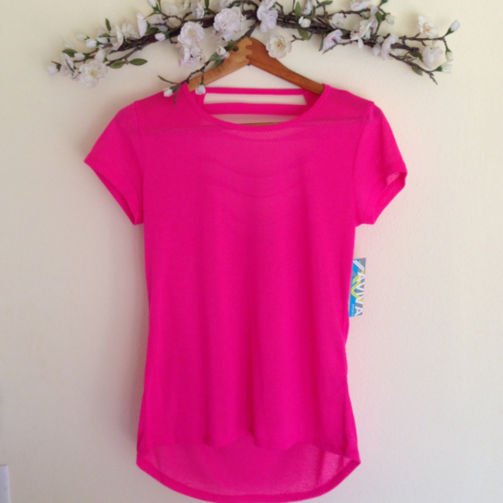 Aviva Pink Short Sleeve Workout Top